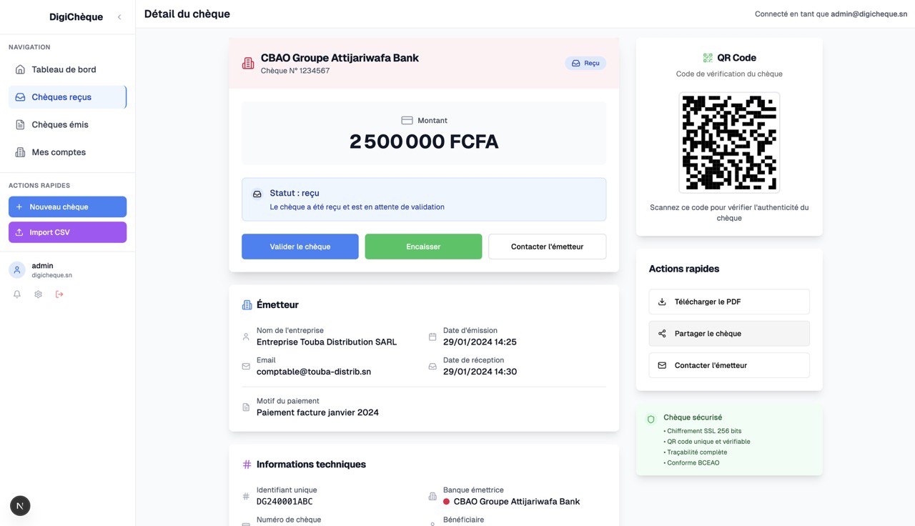 Interface DigiChèque Pro